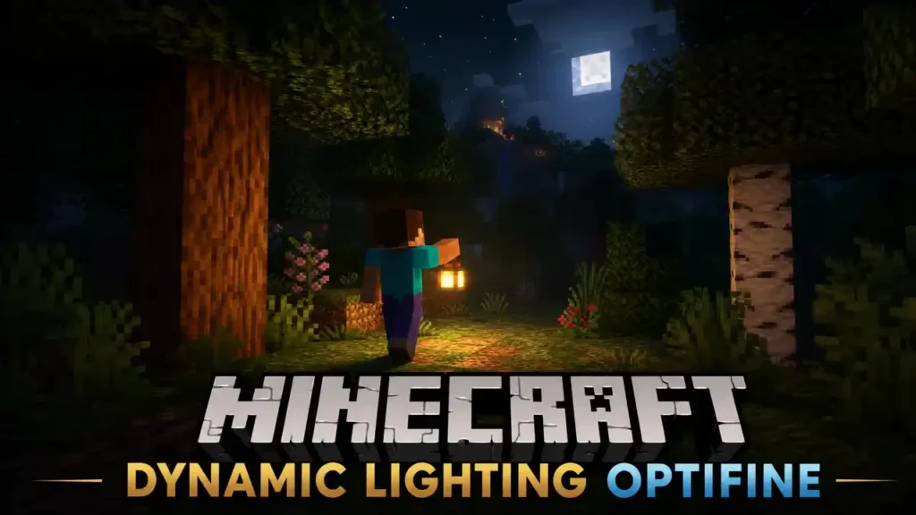 Minecraft Dynamic Lighting OptiFine settings showing Dynamic Lights Fast and Fancy options