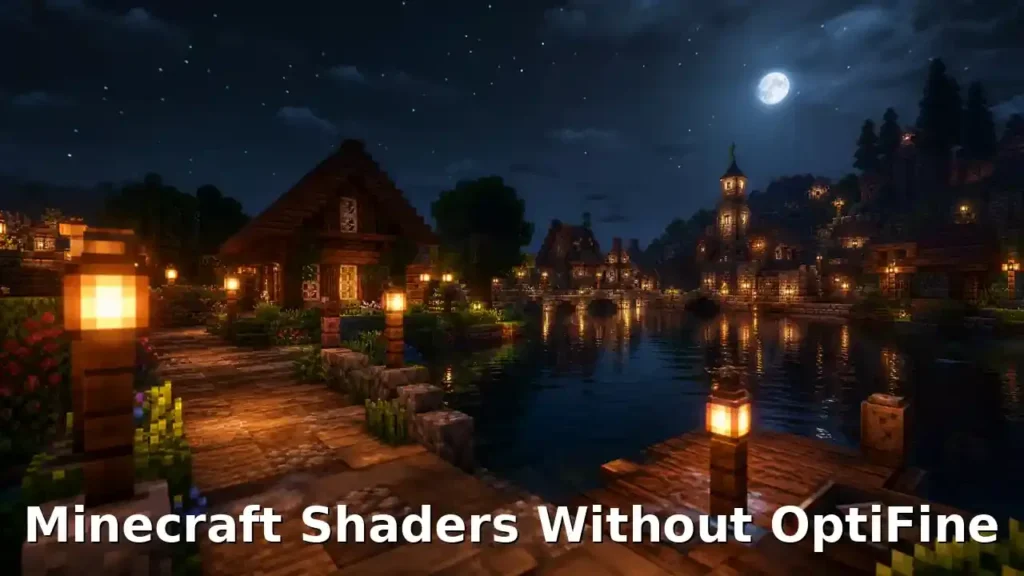 Minecraft Java Edition running Complementary Shaders with Iris and Sodium instead of OptiFine, showing realistic lighting, water reflections, and improved shadows.