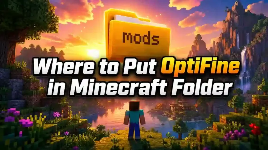 Where to put OptiFine in the Minecraft folder using the OptiFine Installer, Forge mods folder, and CurseForge profile.