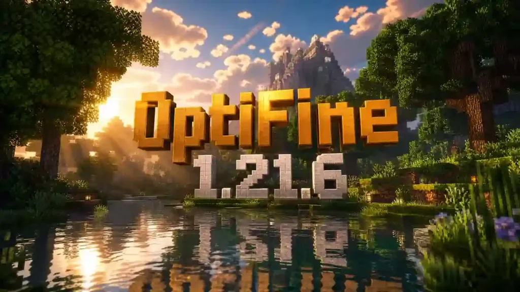 Minecraft OptiFine 1.21.6 showcasing enhanced graphics, shader effects, and performance optimization for Minecraft Java Edition.