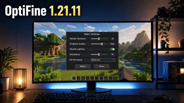 OptiFine 1.21.11 performance and graphics settings