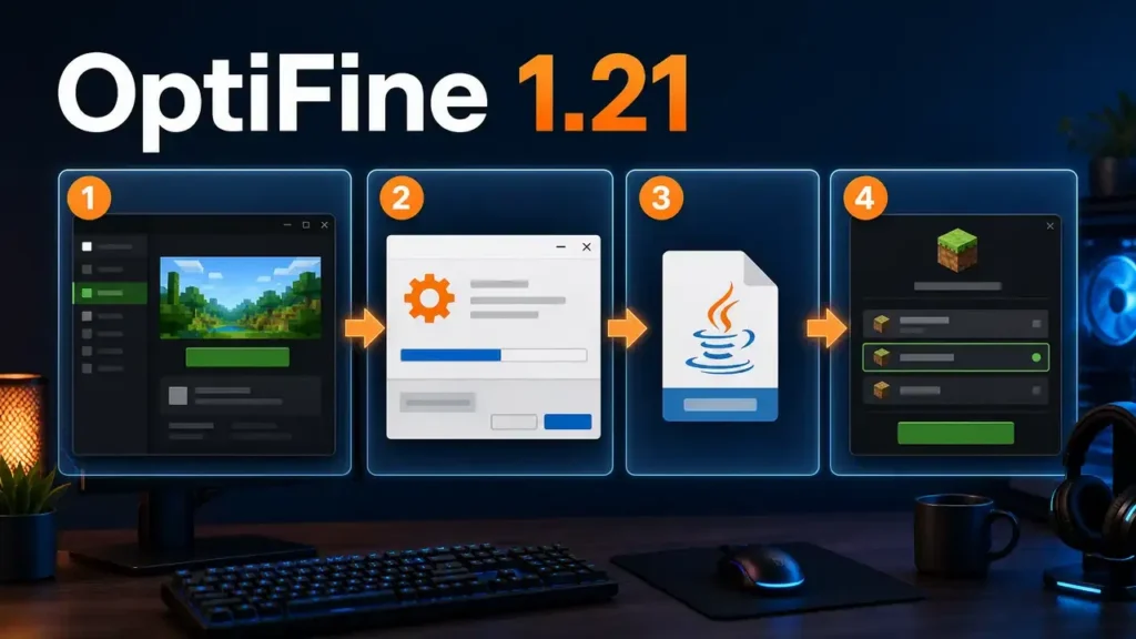 OptiFine 1.21 installation process for Minecraft Java Edition