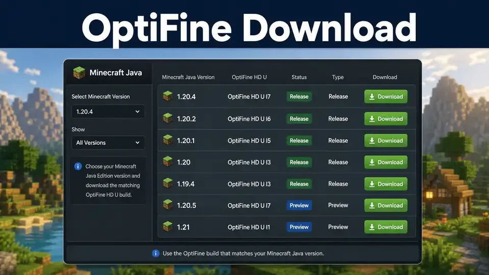 How to install OptiFine JAR in Minecraft Java Edition