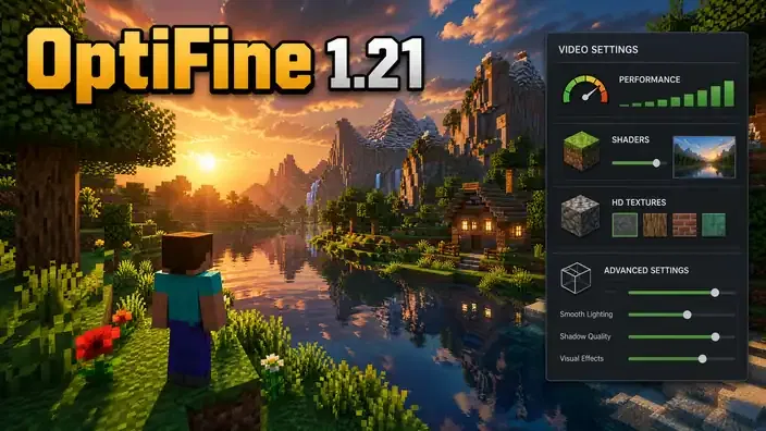 OptiFine 1.21 Minecraft graphics and performance improvements