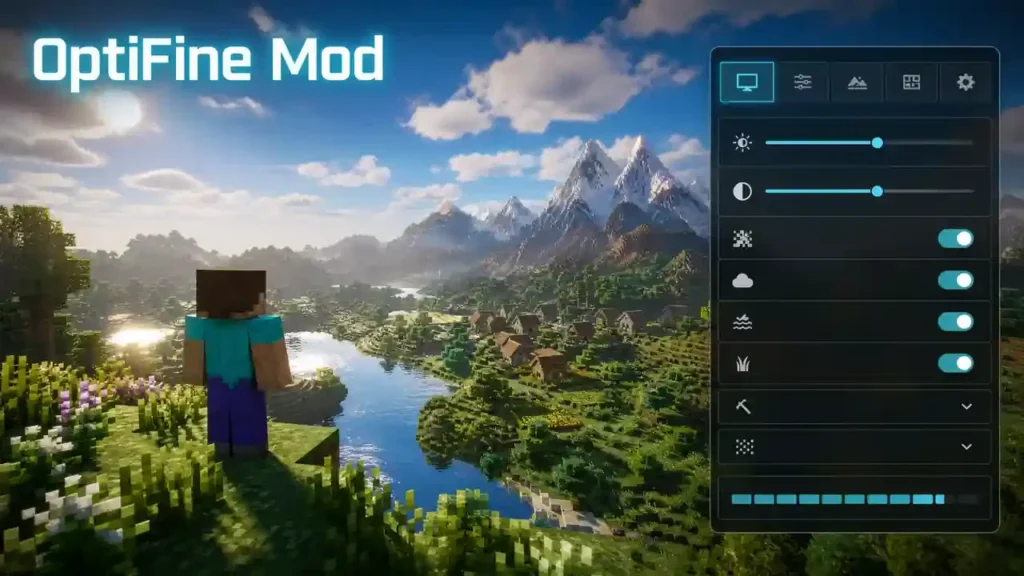 OptiFine mod enhancing Minecraft graphics and performance