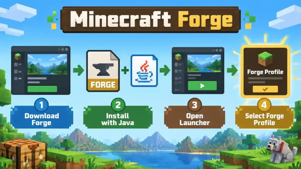 Steps for installing Minecraft Forge on Minecraft Java Edition