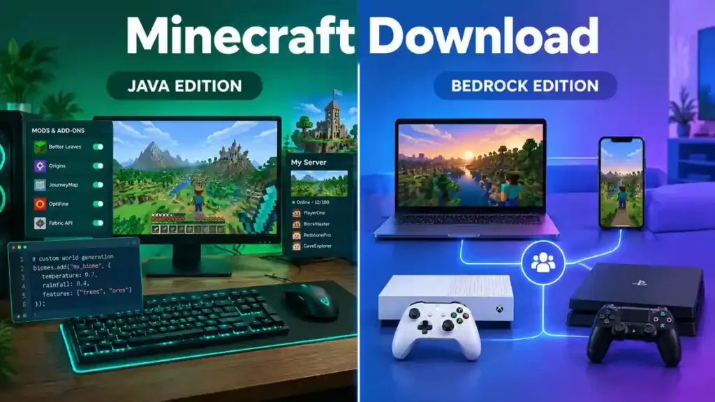Minecraft Java and Bedrock Edition comparison