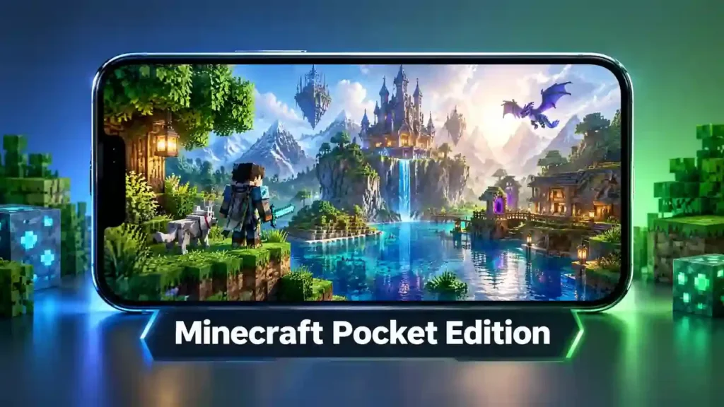 Minecraft Pocket Edition mobile gameplay on smartphone