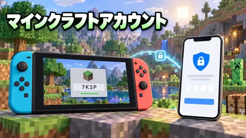 Switchでマインクラフトアカウントにログインする認証画面