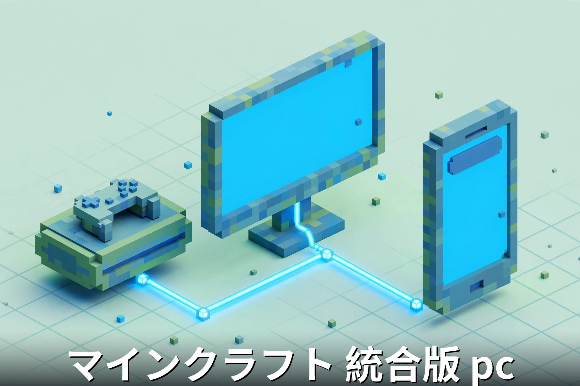 マインクラフト 統合版 pc のクロスプレイイメージ（PC・Switch・スマホ連携）