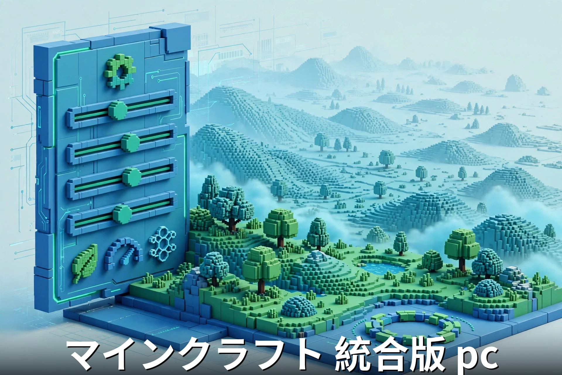 マインクラフト 統合版 pc のグラフィック設定イメージ（描画距離の調整）